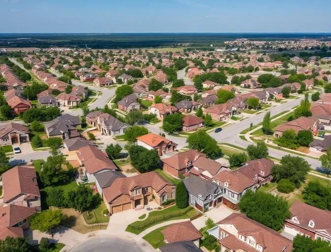 Aerial view of Rockwall, TX neighborhoods served by Trake Construction