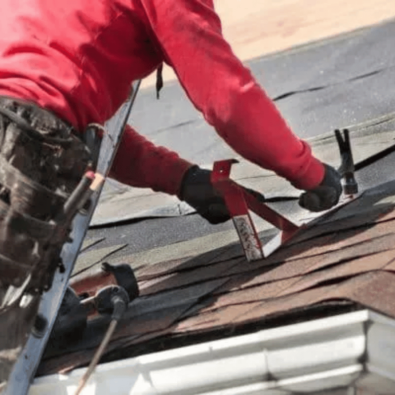 Close-up of precise shingle nailing and craftsmanship by Trake Roofing